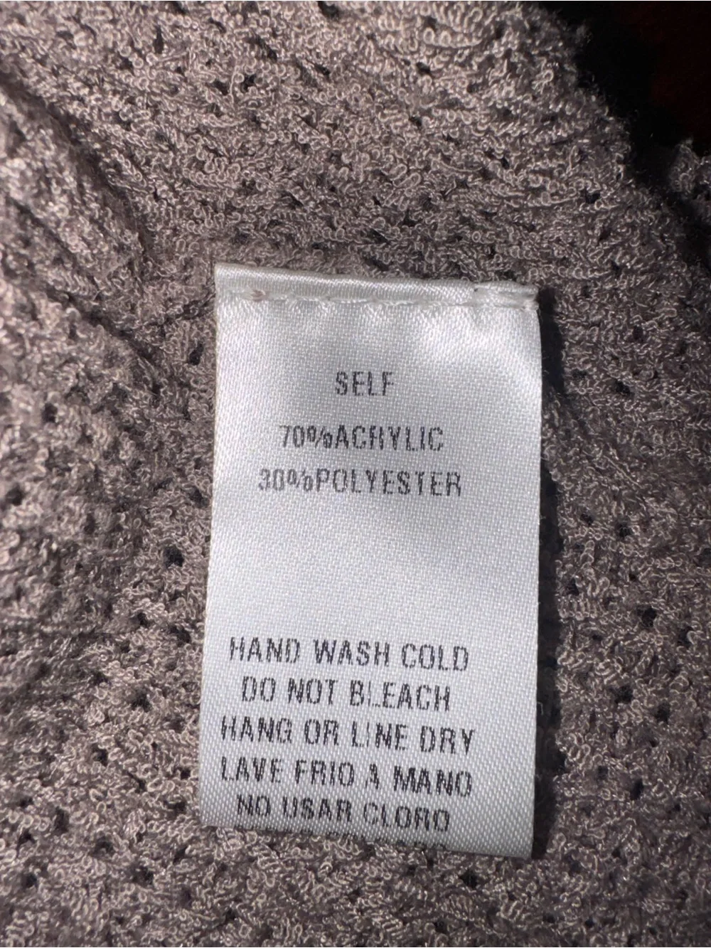 easel Taupe Distressed Scoop Neck Knit Sweater